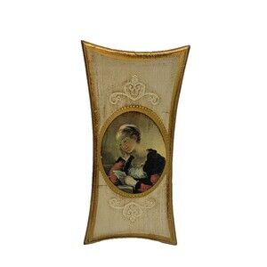 Vintage‎ Wooden Italian Florentine Wall Plaque Frame Apco Japan Bridgertoncore